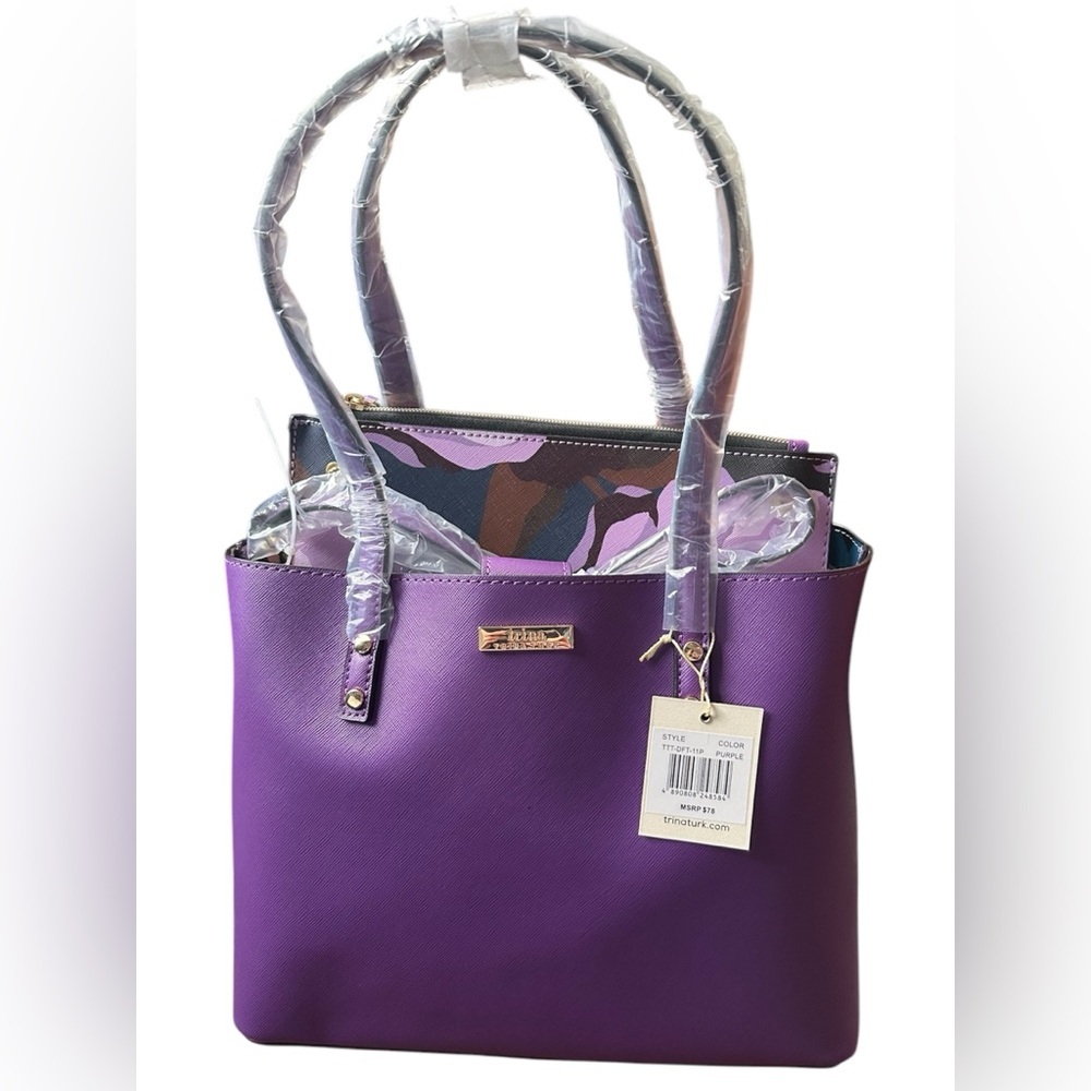 NWT Trina Turk - Crossbody TOTE with Zippered Floral Insert - Chic and Vibrant!